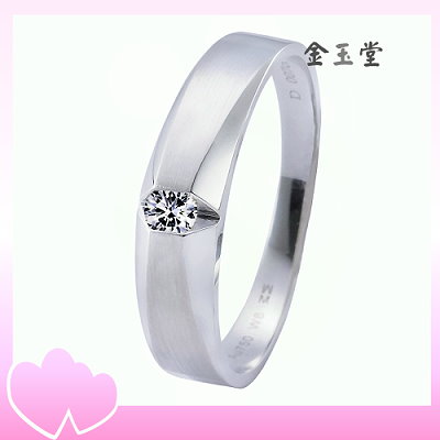 幸福焦點~天然鑽石白k金男戒